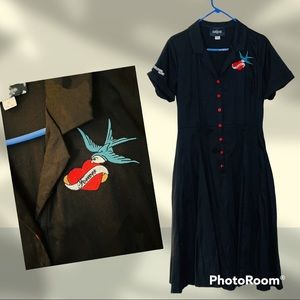 Vintage Repro Collectif Sparrow tattoo dress